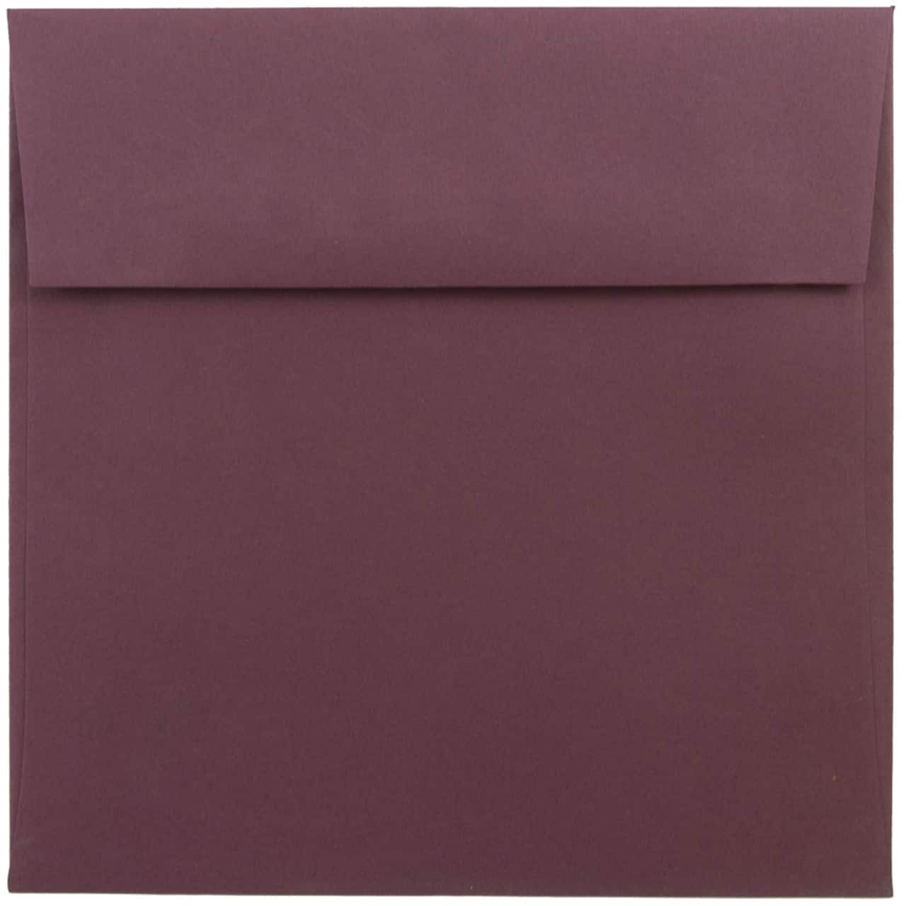 JAM PAPER 6 x 6 Premium Square Invitation Envelopes, Burgundy, 25/Pack